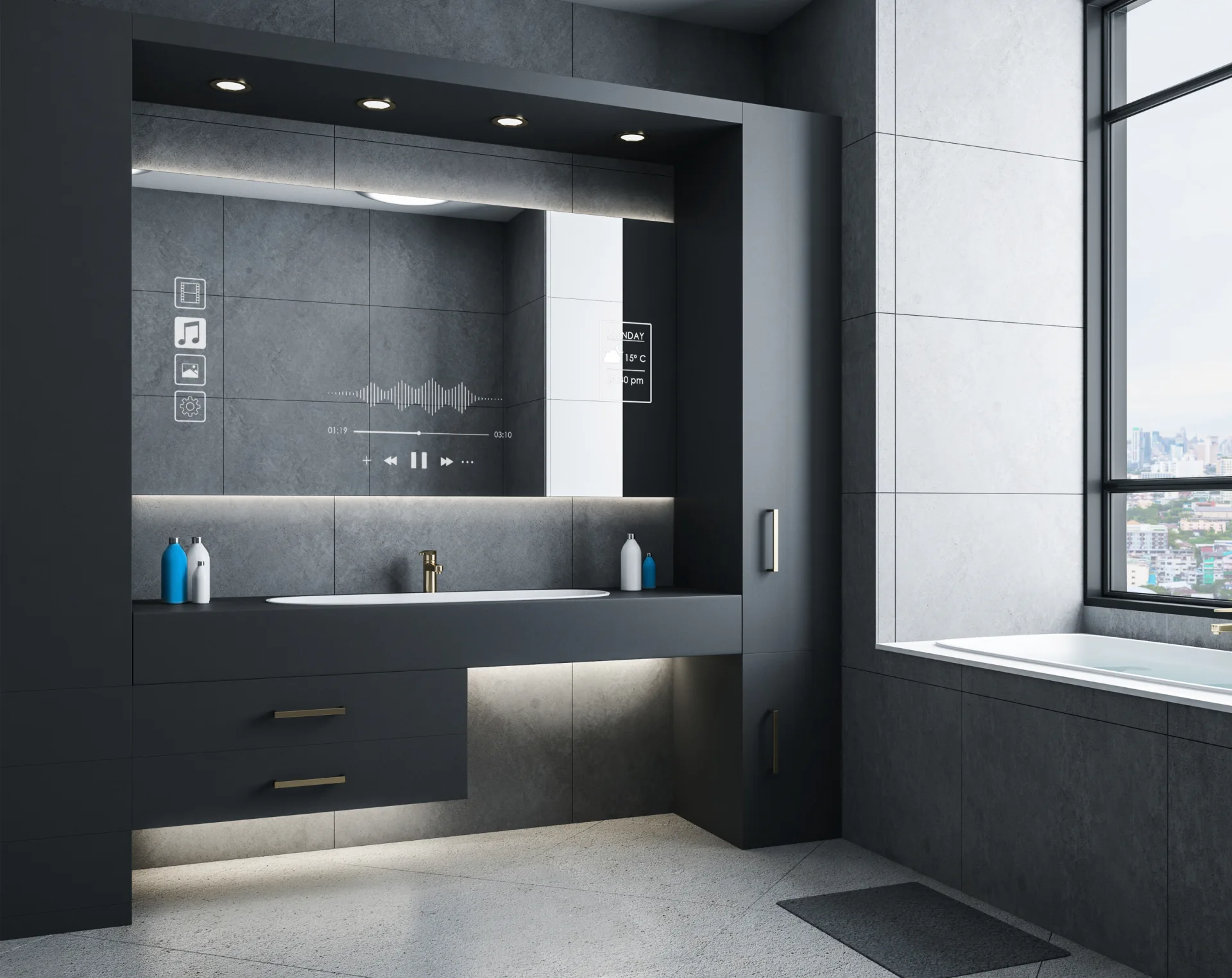 Interactive smart mirror for premium smart home environments