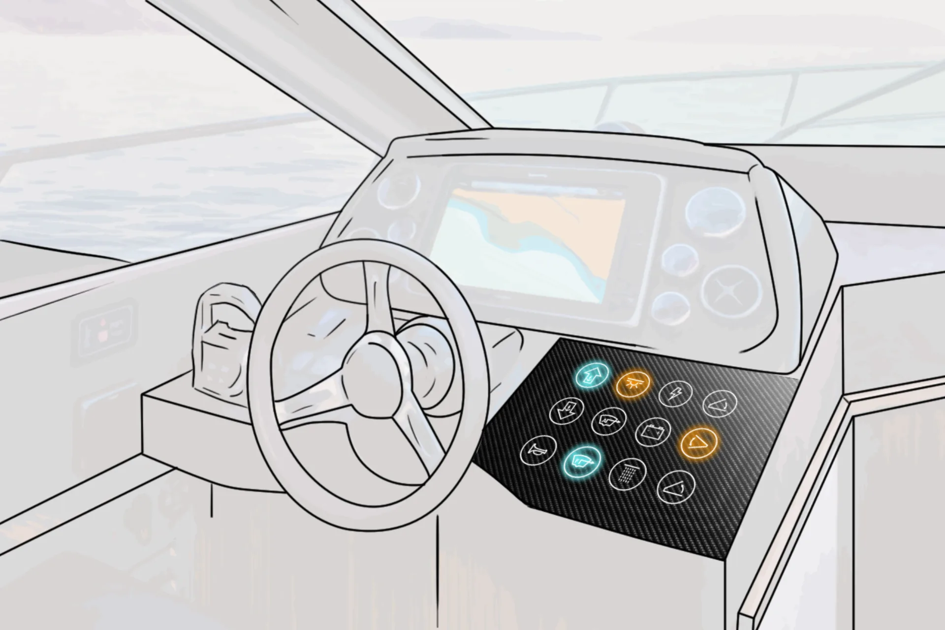 Marine touch control panel