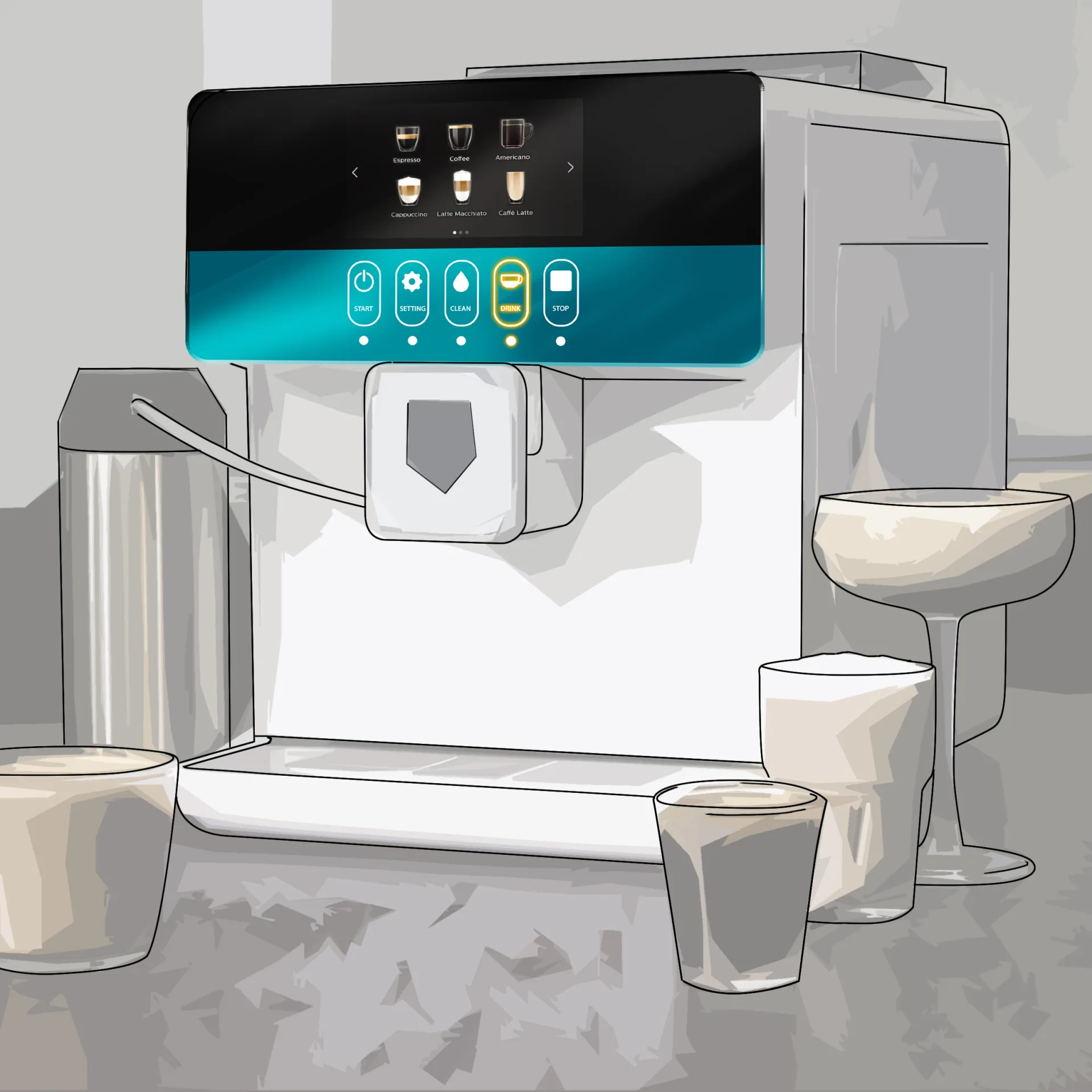 Food and beverage smart machine interface